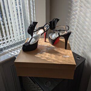 Black Satin Louboutin Heels